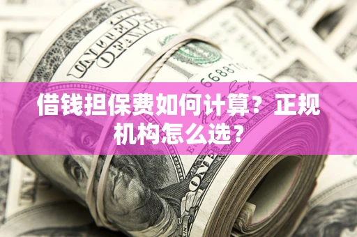 北京借钱担保费如何计算？正规机构怎么选？
