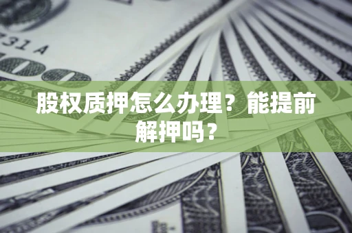 北京股权质押怎么办理？能提前解押吗？